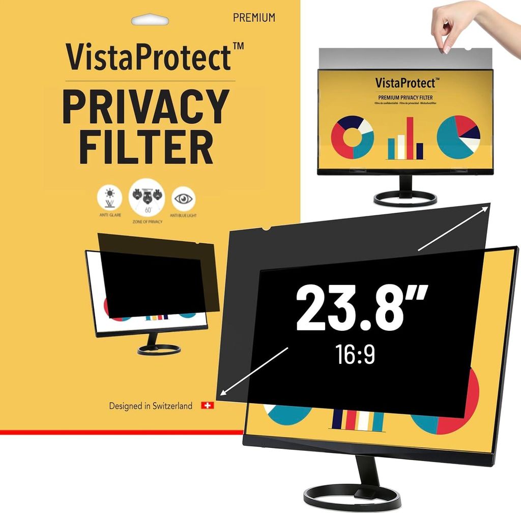 Privatisierender Filter für 23,8" Monitor VistaProtect Antiblau Premium