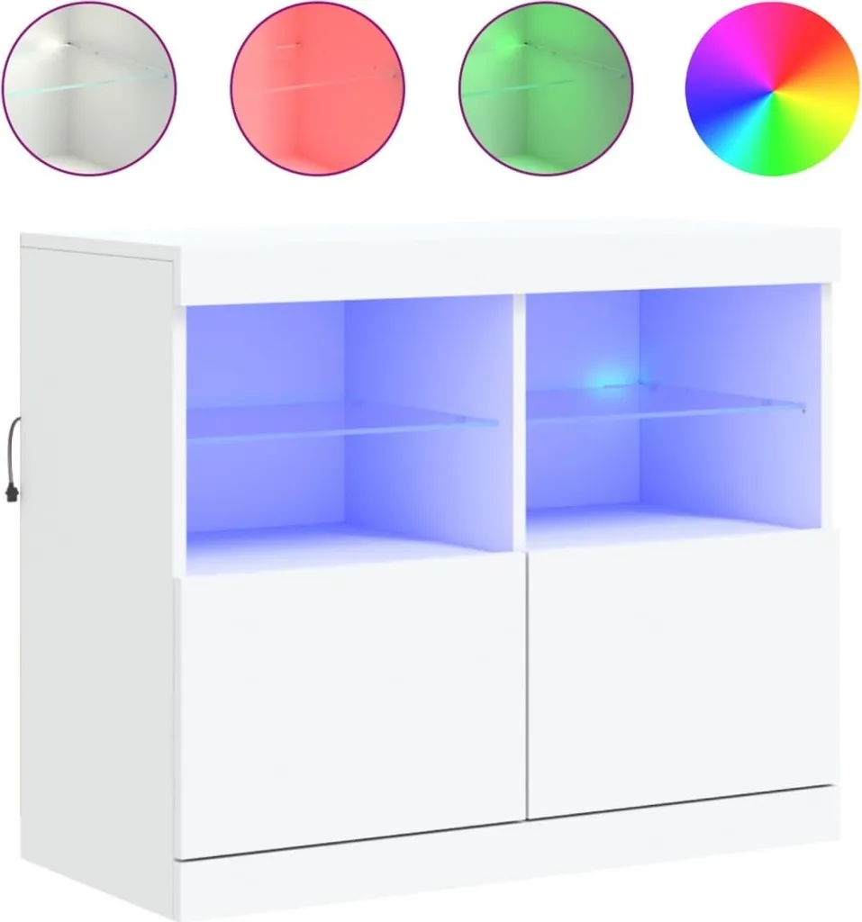Sideboard Smart LED Bianco 81x37x67 cm | Mobile Tech Living Room