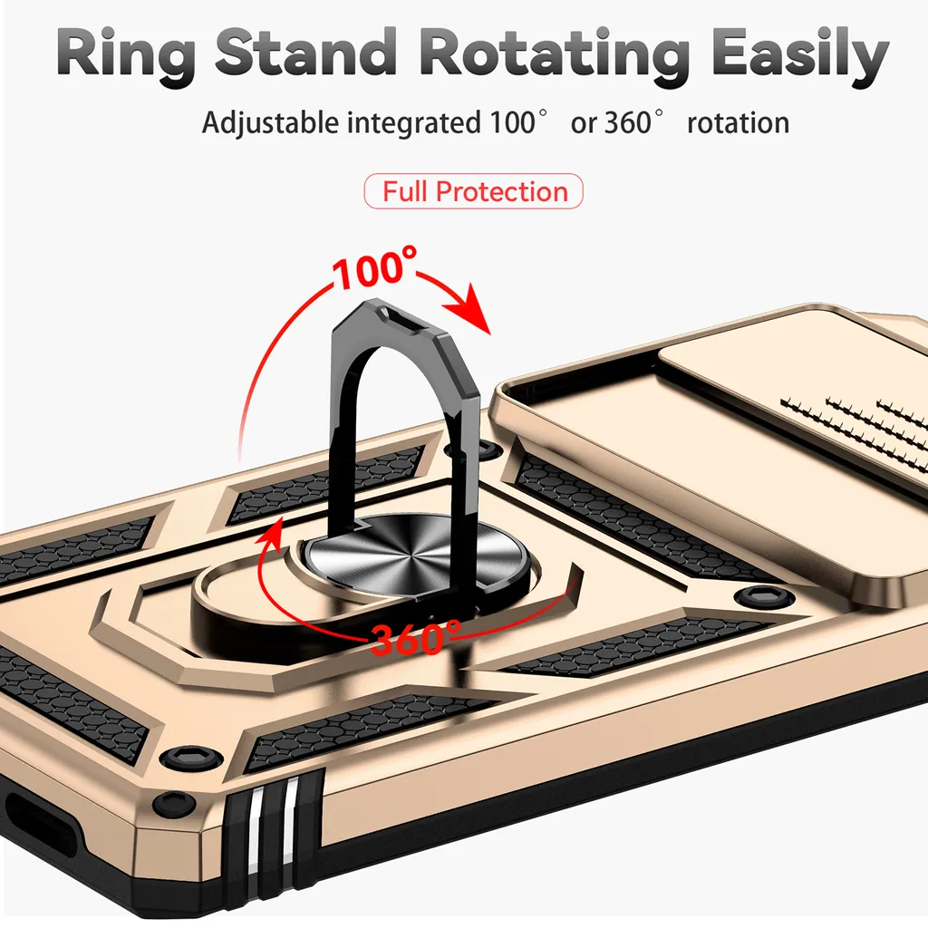 Custodia Google Pixel 7 Oro Heavy Duty con Ring Stand e Cam Shield - 6