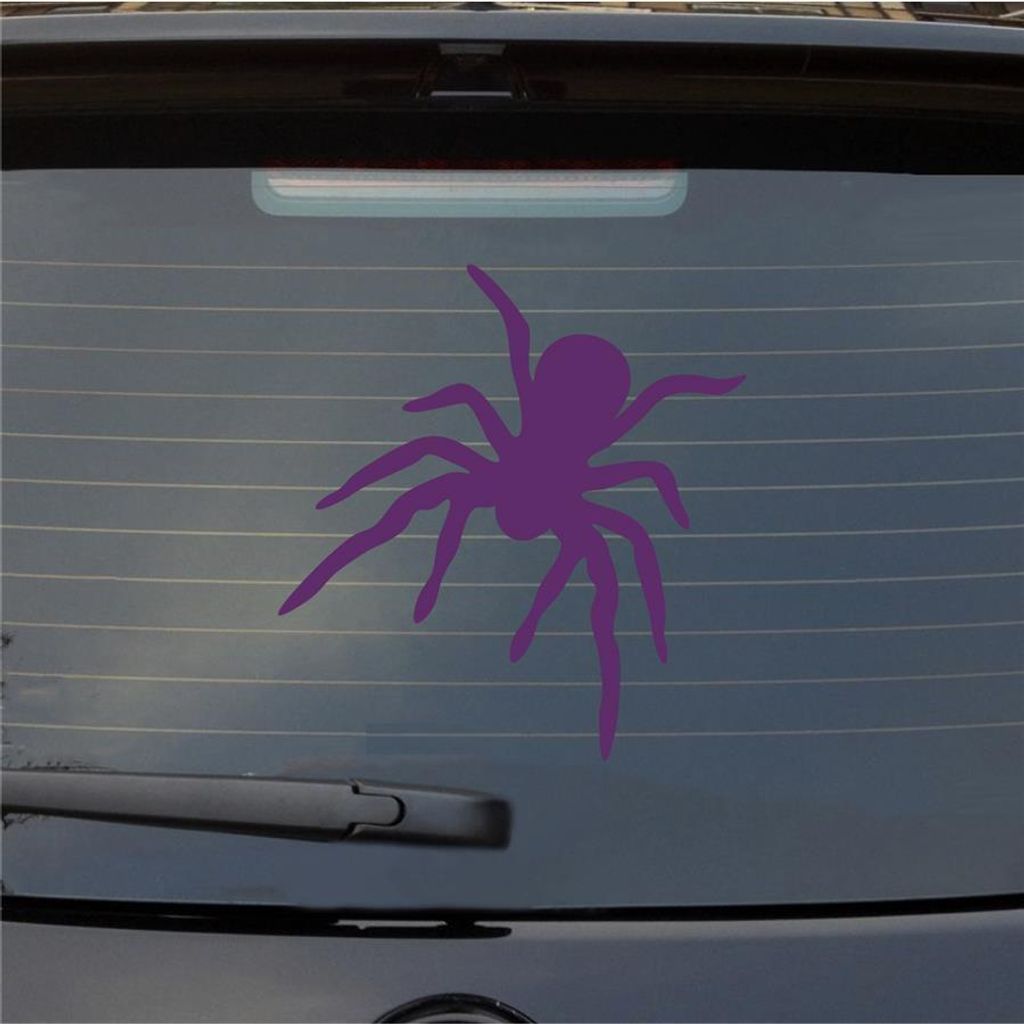 Heckscheibenaufkleber Spinne Spider giftig krabbeln 51x54 cm Lila Auto Aufkleber Sticker