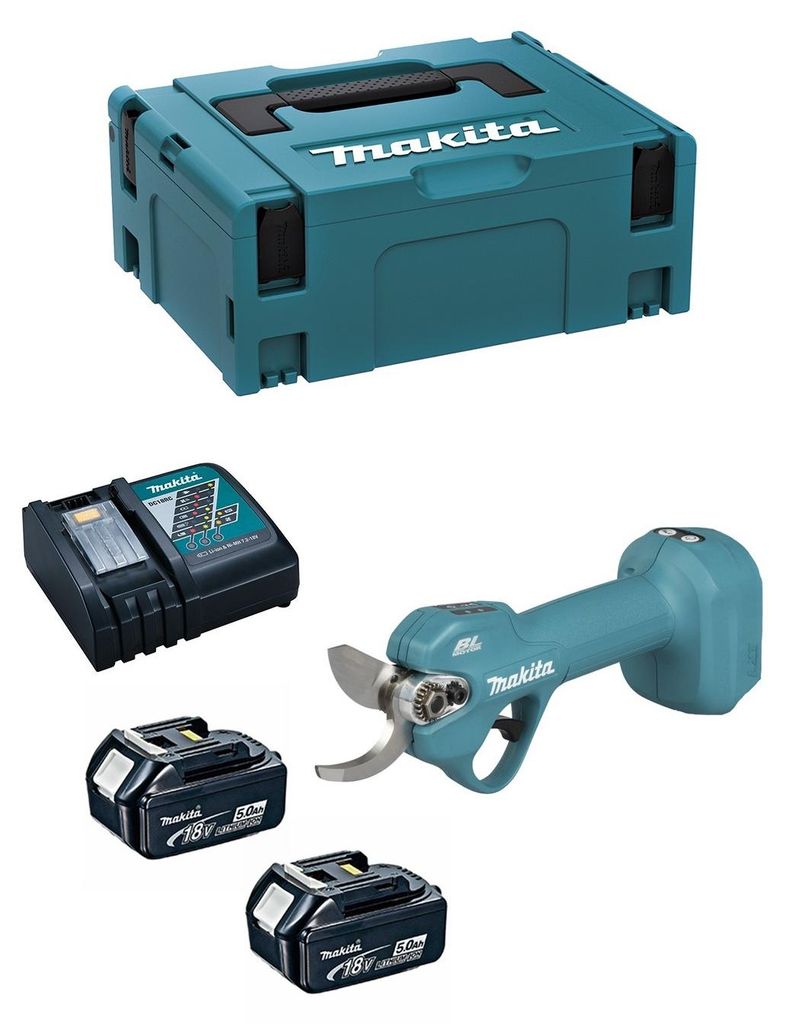 Astschere MAKITA DUP181RTJ (2 x 5,0 Ah + DC18RC + MAKPAC 2) Produktbild 