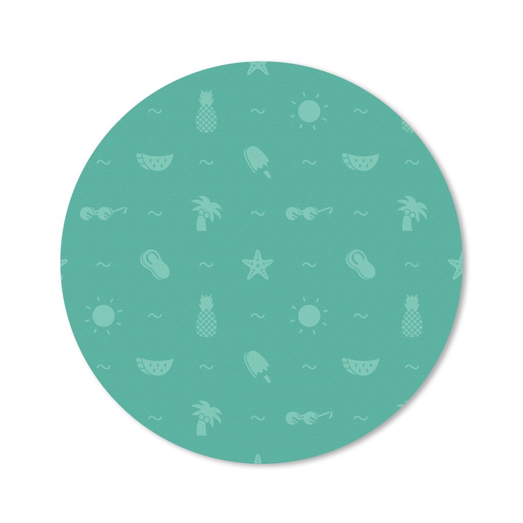 MuchoWow Mauspad Mousepad Sommer - Muster - Grün 30x30 cm - Mousepads - Maus Mat - Pad - Mausunterlage - Tischunterlage - Schreibtischmatten