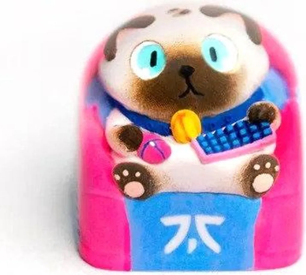 Artisan Keycap Fnatic Loeya en résine bleue pour clavier mécanique Gamer