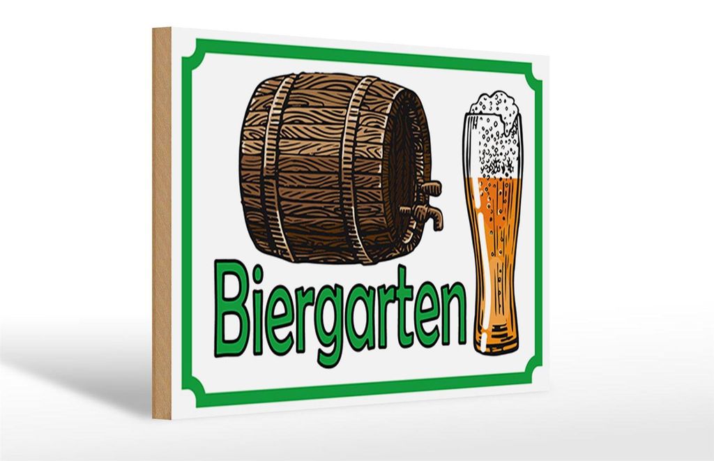 Holzschild Hinweis 30x20cm Biergarten Bier Brauerei