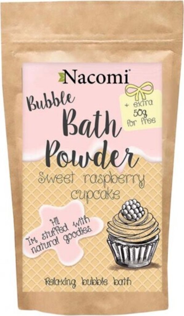 Nacomi Natural Relaxing Sweet Raspberry Cupcake Bubble Bath Powder 150g