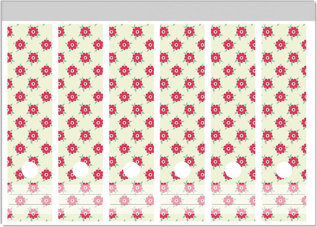 Wallario Ordnerrücken Sticker, selbstklebend für breite Ordner, 6 Stück, Motiv Muster mit Blüten und Blättern