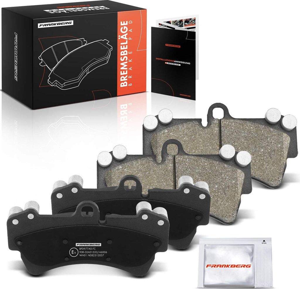 Frankberg 4x Bremsbeläge Vorderachse für VW Touareg 2.5L Audi Q7 Van 4LB 3.0L Porsche Cayenne 2002-2015