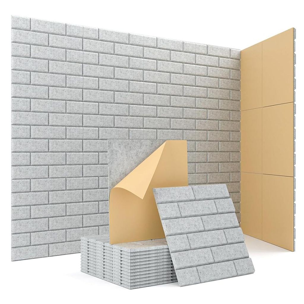 12 Stück Akustikschaumstoff Wandpaneele 30x30 cm | Akustikschaum Matten Selbstklebend | Schallabsorber für Wand Decke Tür Studio Büro Grau