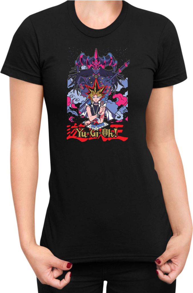 Damen T-Shirt Japan Anime Manga Yu Gi Oh, Lady L / Schwarz