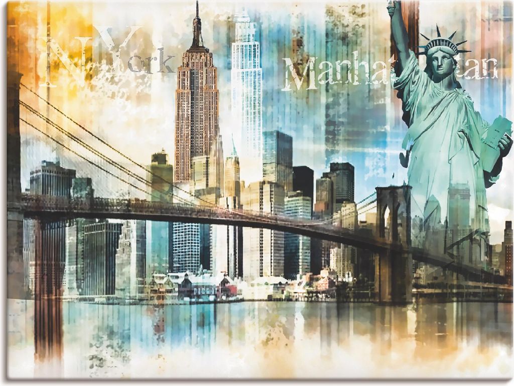 ARTland Leinwandbild New York Skyline Abstrakte Collage II Größe: 80x60 cm