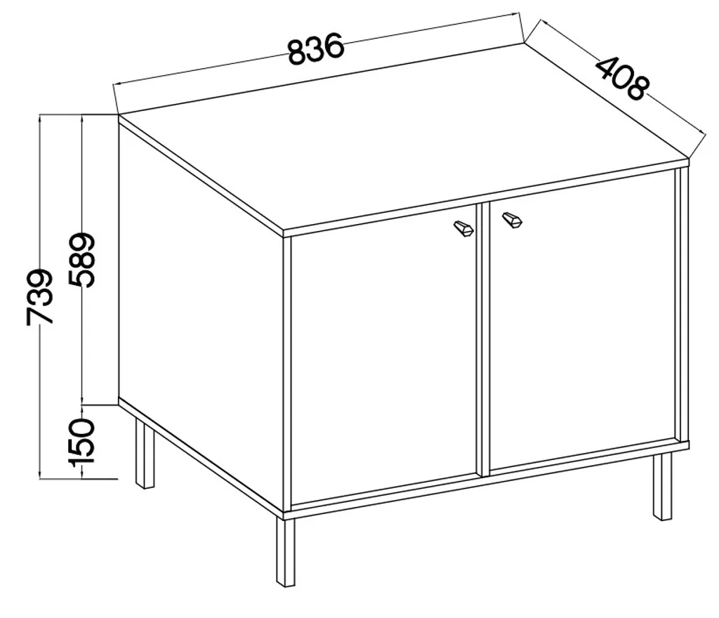 Petite commode IROS 2 beige et or - Solution pour ranger un espace réduit - 3