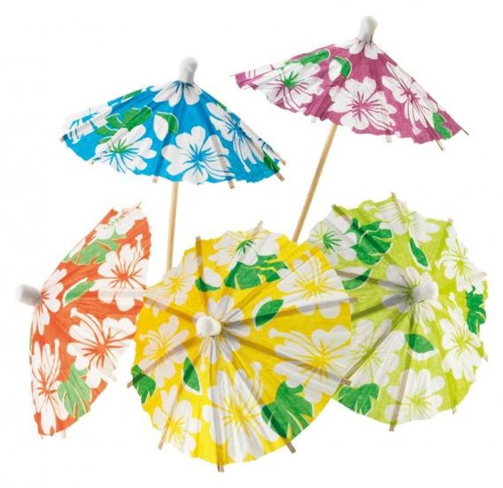 24 Eis-/Papierschirmchen "Hawaii" 10 cm Produktbild 