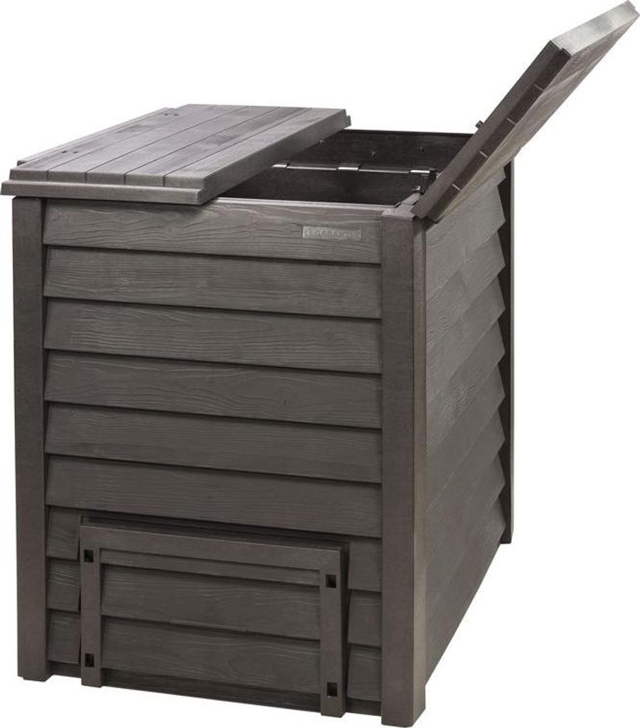 Thermo-Wood 400 L brauner Komposter + Bodengitter. Produktbild 