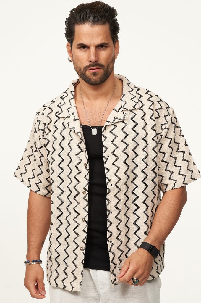 SOULSTAR Herren Kurzarmhemd im Vintage Summer-Look Herren Kurzarm Strick Polo-Hemd T-Shirt