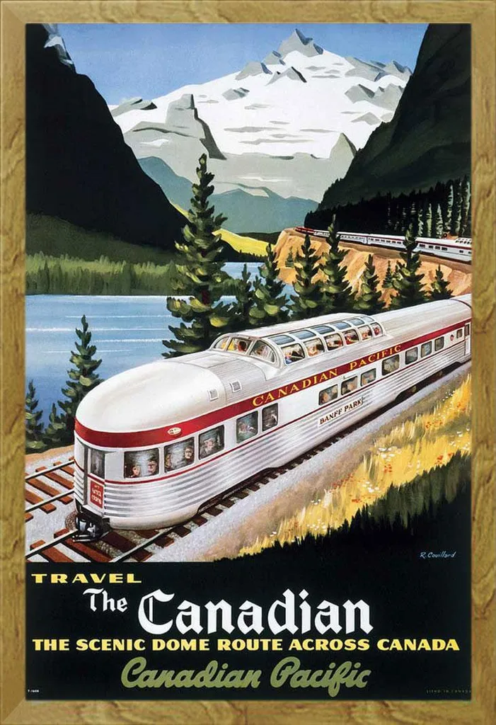Poster Artistico Canada Scenic Dome Route Cornice Rovere 61x91.5