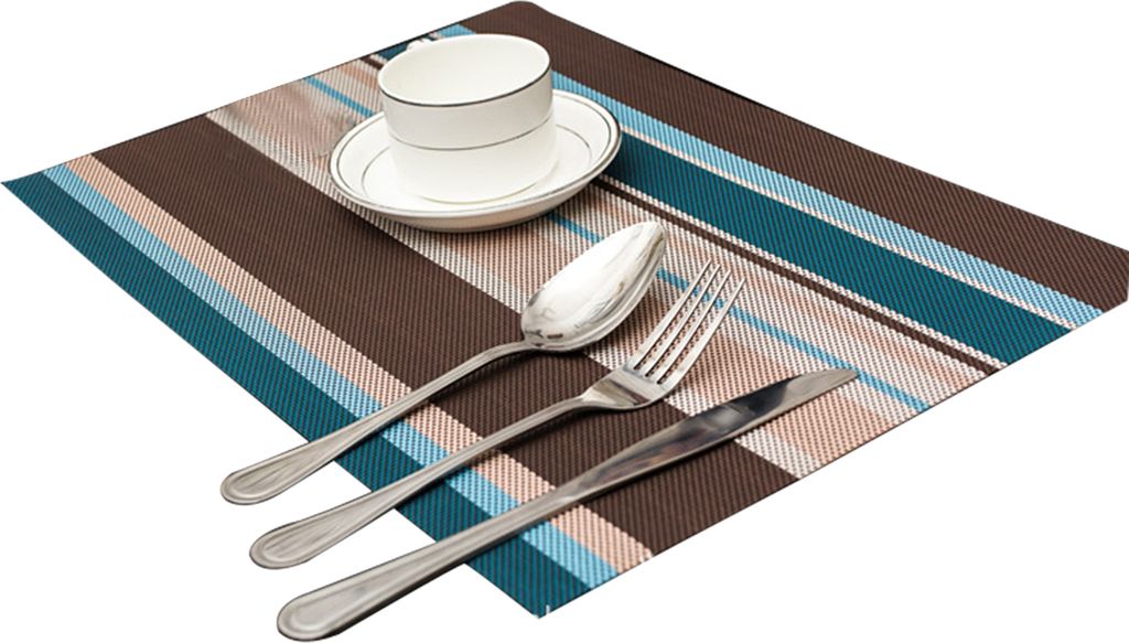 Placemat Rechteck Hitze Isolierung Matte Küche Esstischpolster für Restaurant-Blau