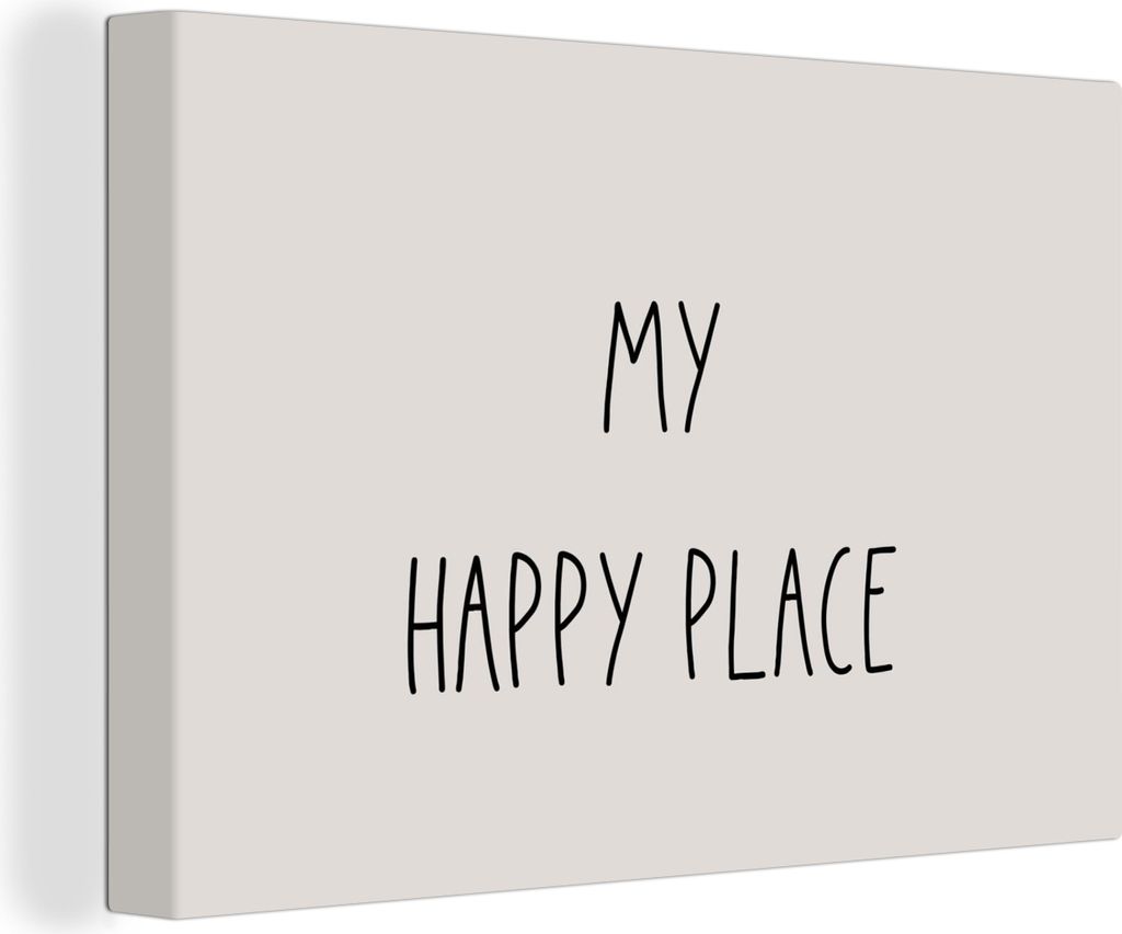 OneMillionCanvasses - Leinwandbilder - 140x90 cm, Text - Zitate - Mein glücklicher Ort - Glück, Wandbilder Kunstdruck Wanddekoration - Foto auf...