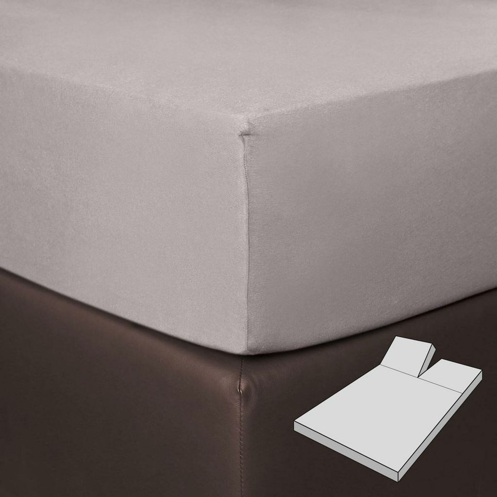Bettwaren-Shop Boxspring Split Spannbetttuch 180x200 - 200x220 cm platin