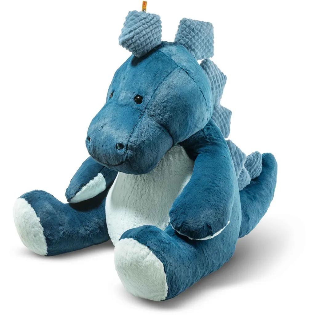 Doudou Stégosaure Steiff 80 cm Bleu - Peluche Dinosaure Douce et Résistante