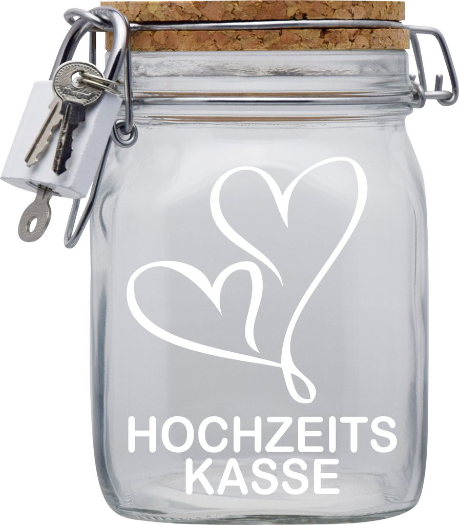 Spardose Geld Geschenk Ideen Hochzeits Kasse Transparent Größe L 1 Liter