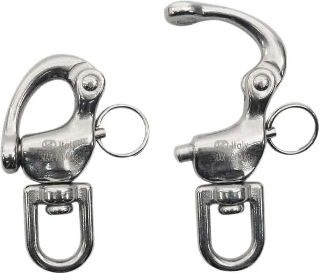 Kong Italy Quick Release Rotary Ring Connector Karabinerhaken Silber 2 Silber 2