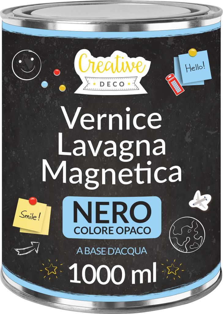 Creative Deco Vernice Lavagna Magnetica a Gesso Nera | 1L | Immagine del prodotto 