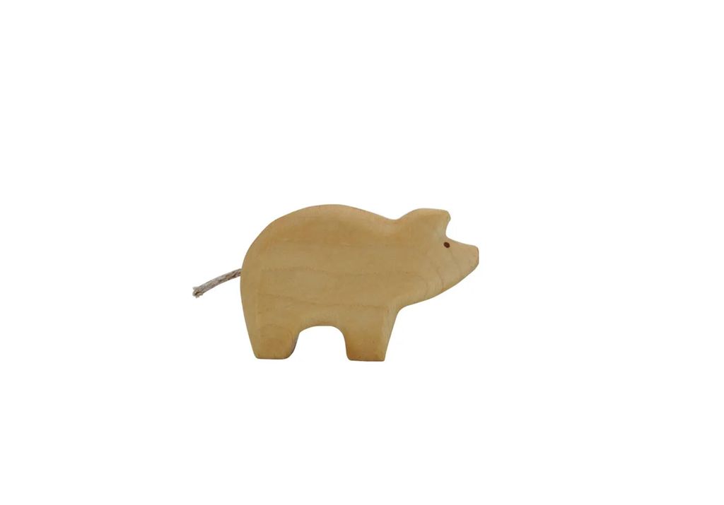 HolzWald - 1712 - Bauernhof, Ferkel, Holz, Handarbeit, 4,2cm x 6,5cm x 2cm
