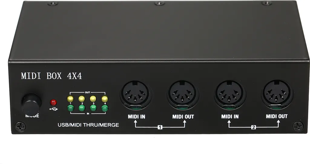 Interface MIDI UM4X4 USB pour Éviter la Latence MIDI 4 In 4 Out 64 Canaux