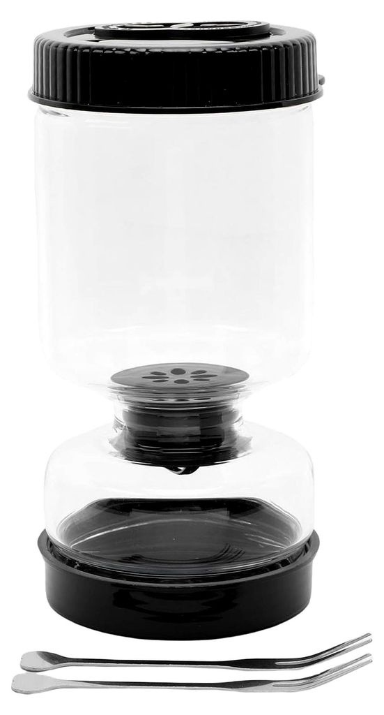 Saftabscheider mit mehrschichtiger Dichtungsstruktur aus Glas für die Trennung von trockenen und nassen Lebensmitteln