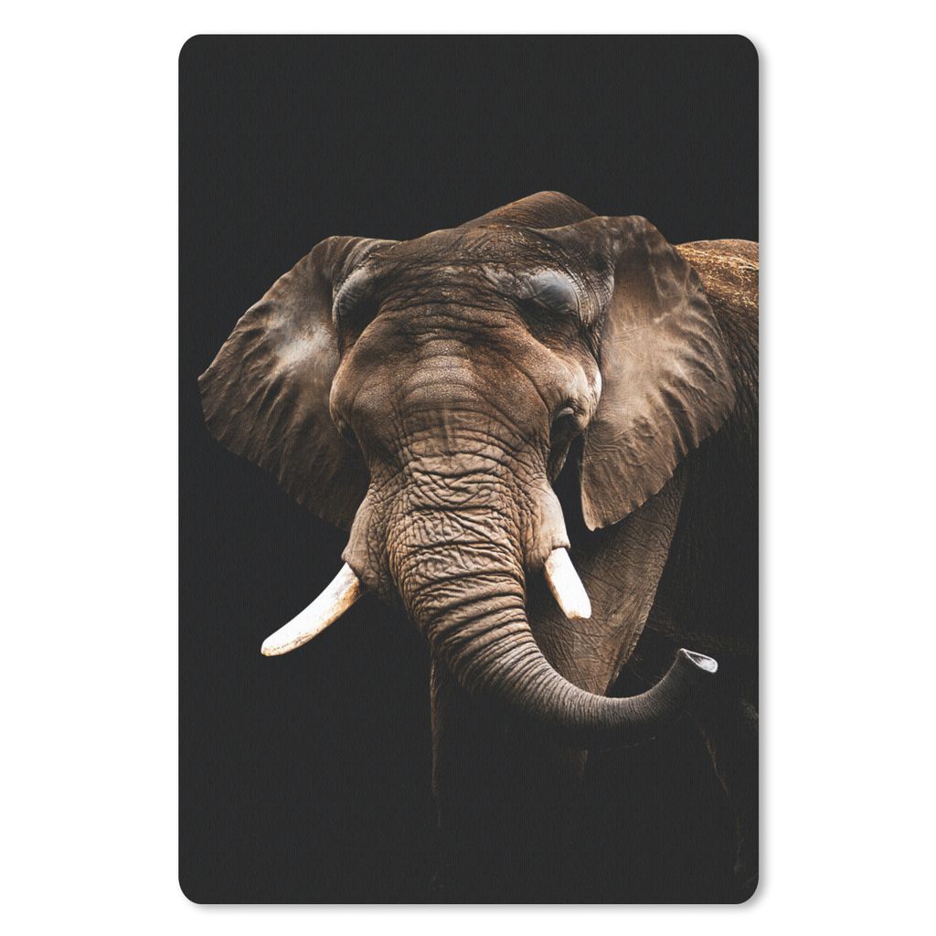 MuchoWow Mauspad Mousepad Elefant - Schwarz - Tiere 18x27 cm - Mousepads - Maus Mat - Pad - Mausunterlage
