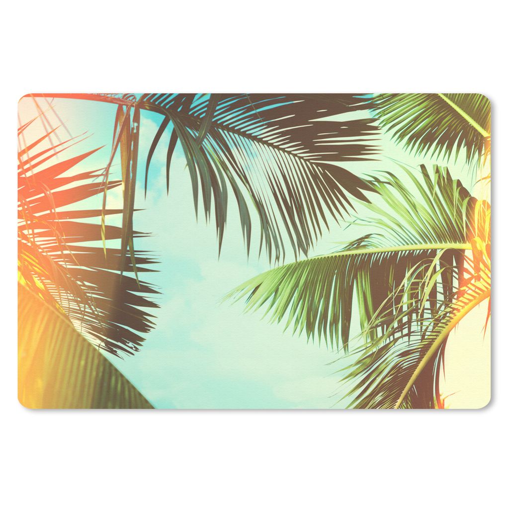 MuchoWow Schreibtischunterlage Palmen - Himmel - Sonne 60x40 cm - XXL Mauspad - Großes Mauspad