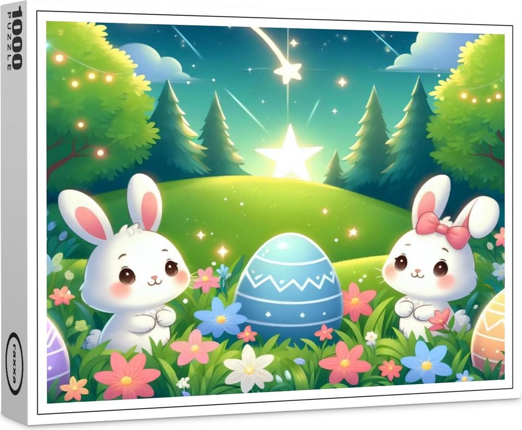 raxxa Premium-Puzzle "Magische Osternacht im Wald", 1000 Teile