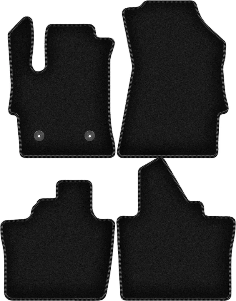 Tappetini in velluto per Renault Espace VI (2023-, SUV) neri, set 4 pz, con fissaggi