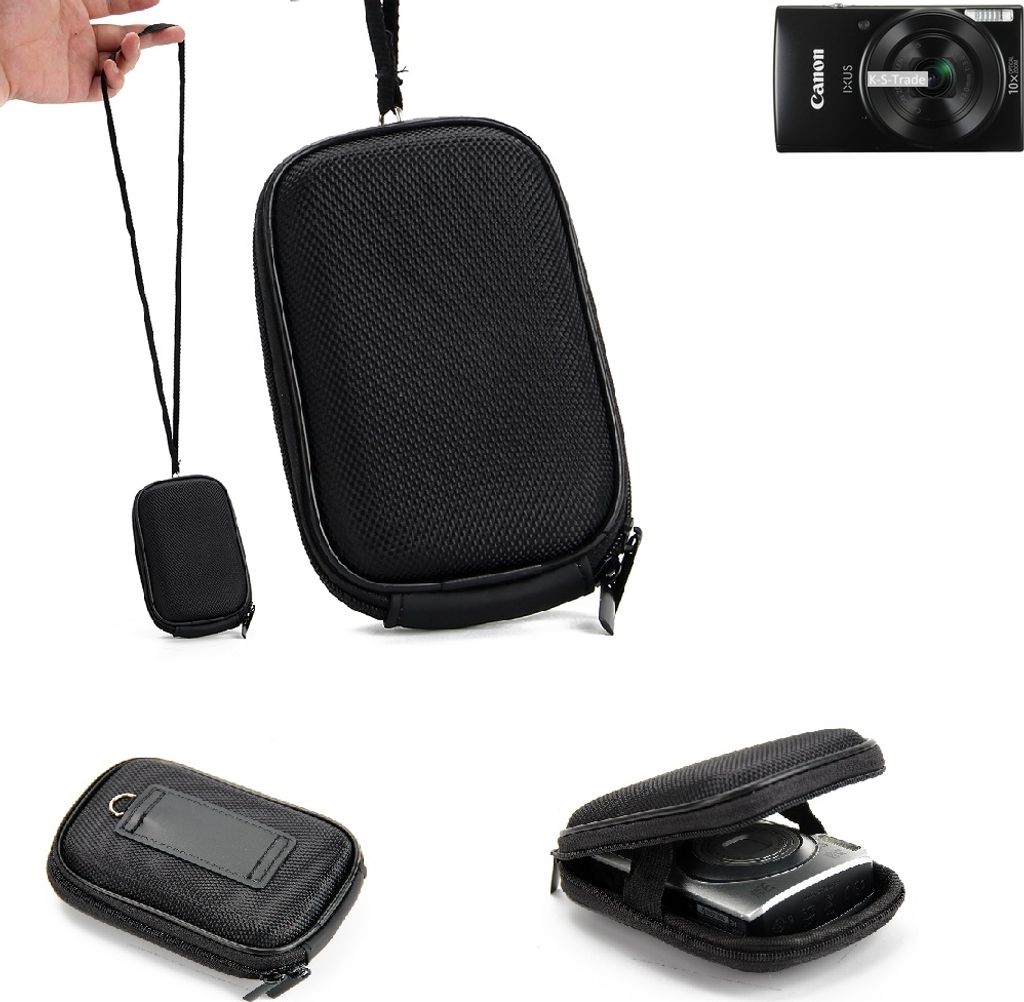 K-S-Trade Hardcase Kamera-Tasche Foto-Tasche kompatibel mit Canon IXUS 190 für Kompaktkamera Gürteltasche Case Schutz-Hülle
