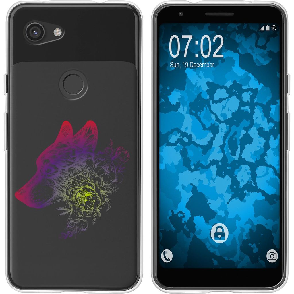PhoneNatic Case kompatibel mit Google Pixel 3a XL Silikon-Hülle Floral Wolf M3-5
