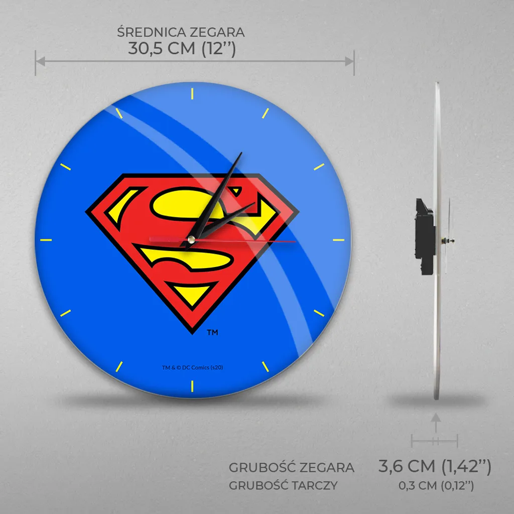 Horloge murale brillante Superman bleu - Pendule décorative DC Comics