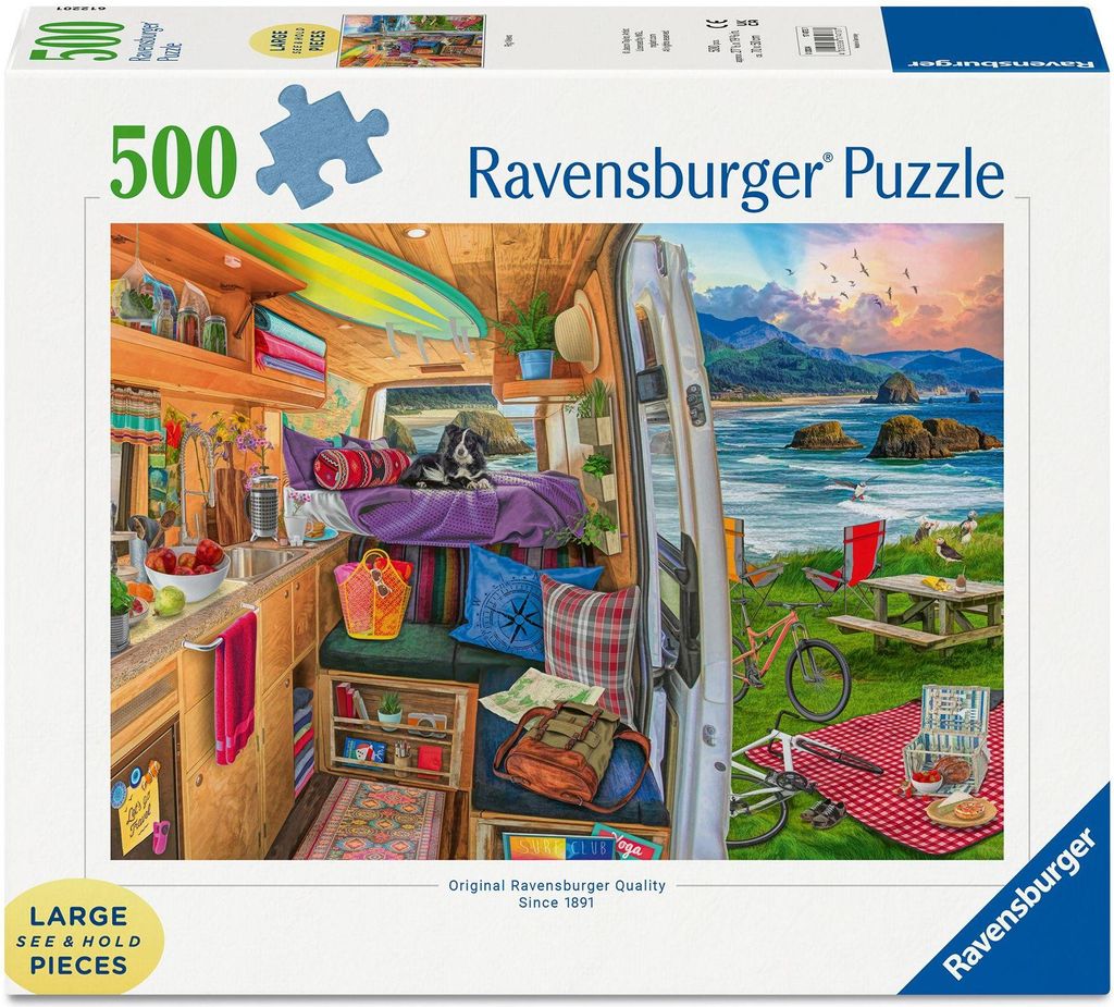 Erwachsenenpuzzle 500 Large Pieces - Beim Camping Produktbild 