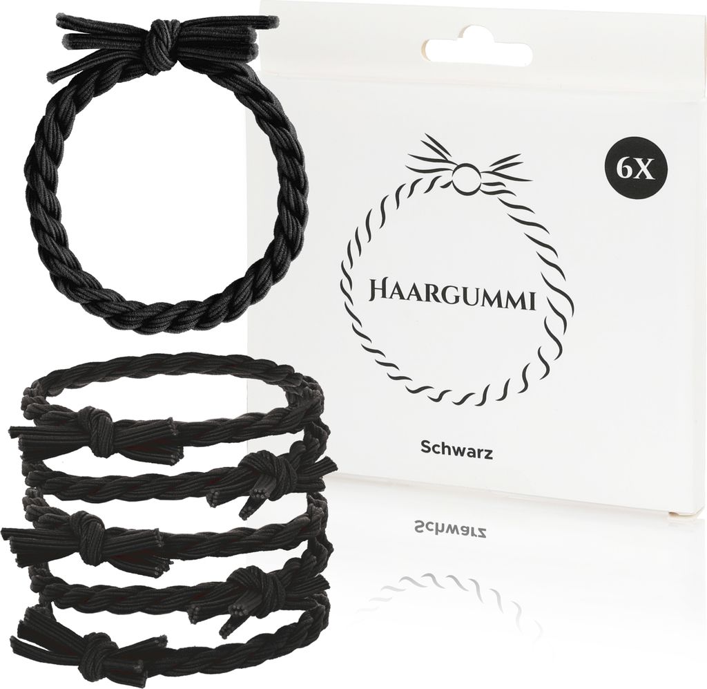Nordstern Geflochtene Haargummis Schwarz 12er Set - Elastische Haarbänder mit sicherem Halt - Zopfgummi Haarschmuck für Frauen und Mädchen