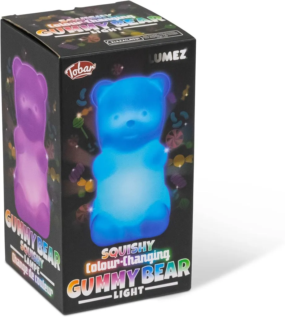 Veilleuse Tobar Ourson en Caoutchouc LED Multicolore pour Enfant 15cm