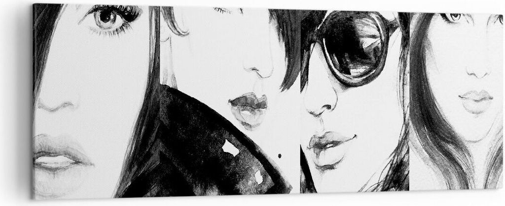 Bild auf Leinwand - Leinwandbild - frau gesicht - 140x50cm - Wand Bild - Wanddeko - Wandbilder - Leinwanddruck - Bilder - Kunstdruck - Wanddekorati...