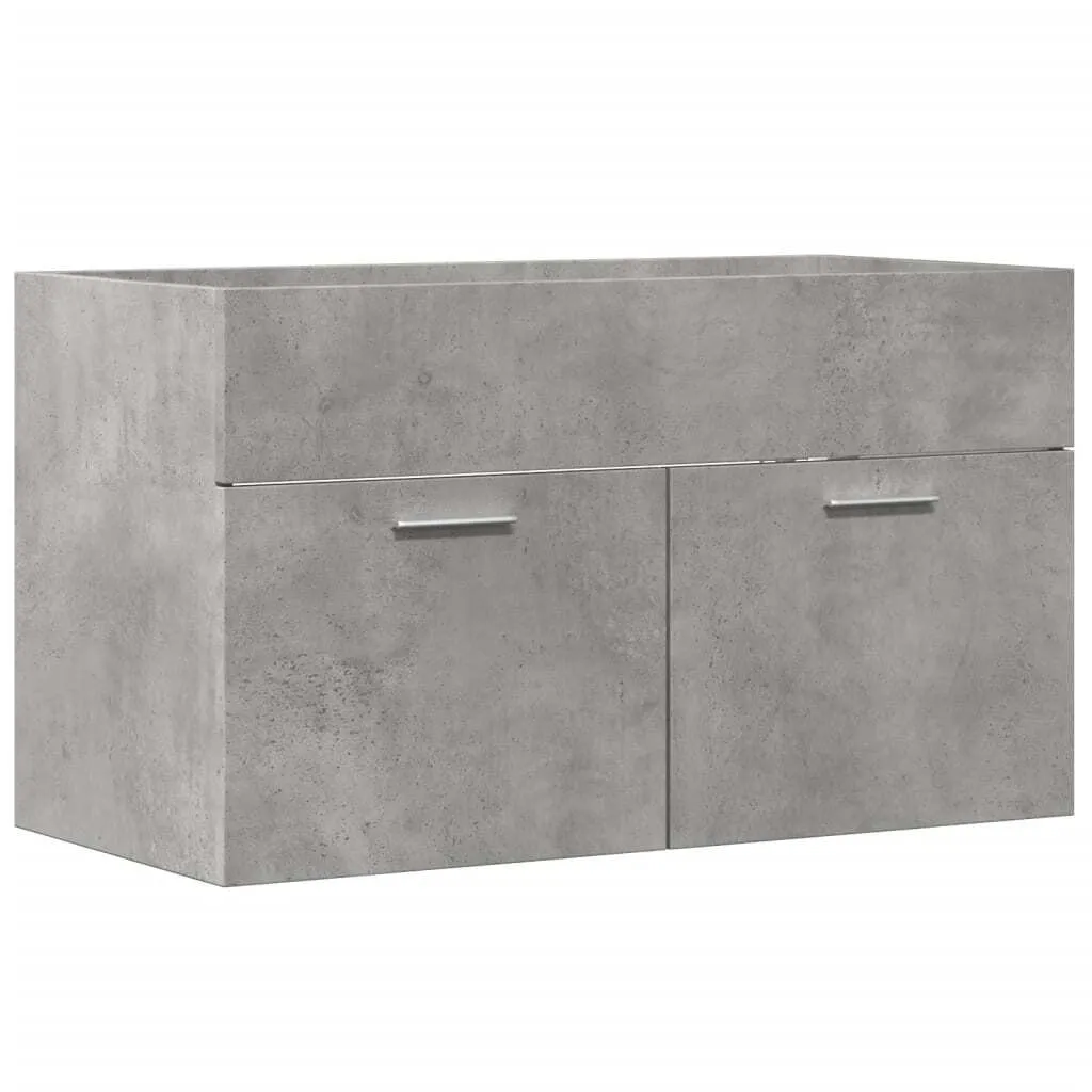 vidaXL Mobiletto in cemento grigio 90x38,5x46 materiale in legno