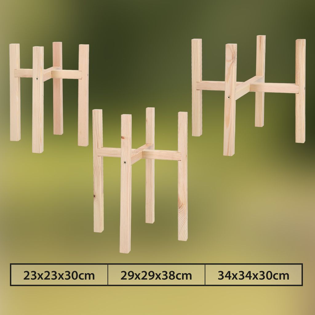 KOTARBAU® Blumenständer Holz natural Kreuz 23 x 23 x 30 cm Produktbild 8