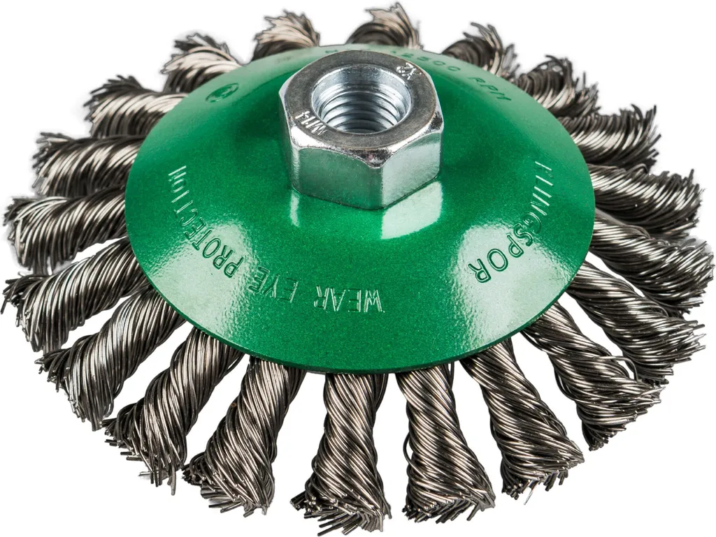 Spazzola Metallica Conica M14 100mm Inox | Per Smerigliatrice e Flessibile