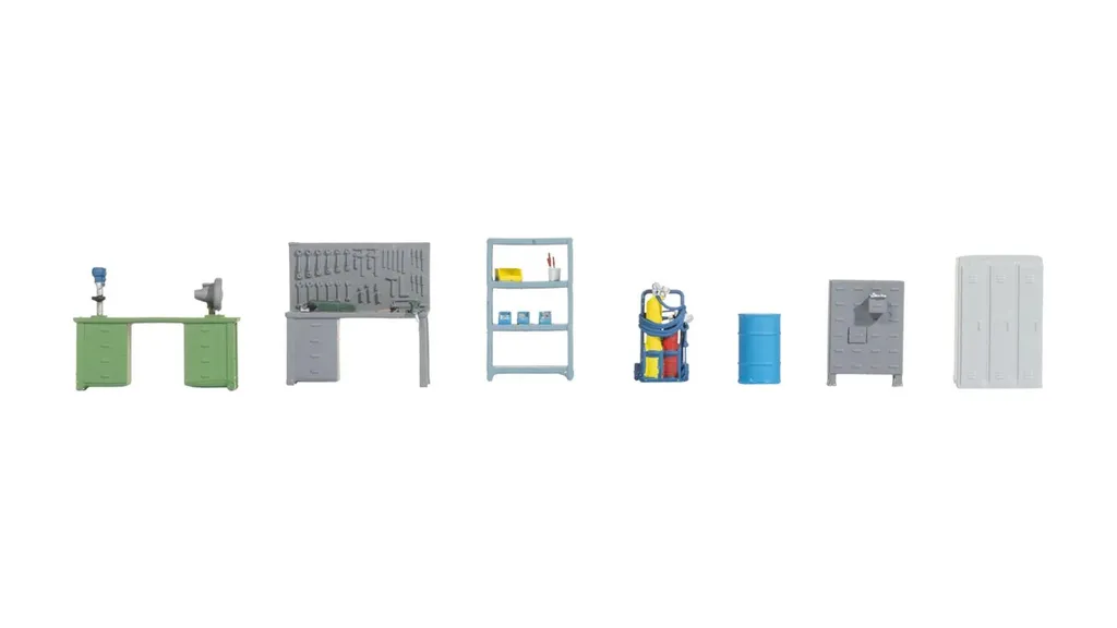Aménagez votre garage miniature H0 avec le set Noch 14819 complet