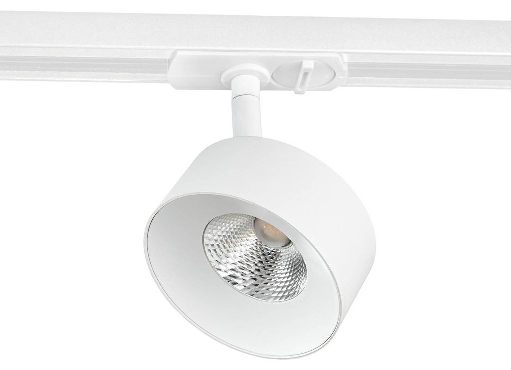 Lindby LED-Schienen-Spot Linaro, weiß, Ø 9,5 cm, 3.000K