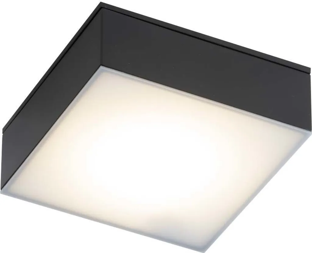 Plafonnier spot LED encastrable noir carré pour salle de bain Shilo