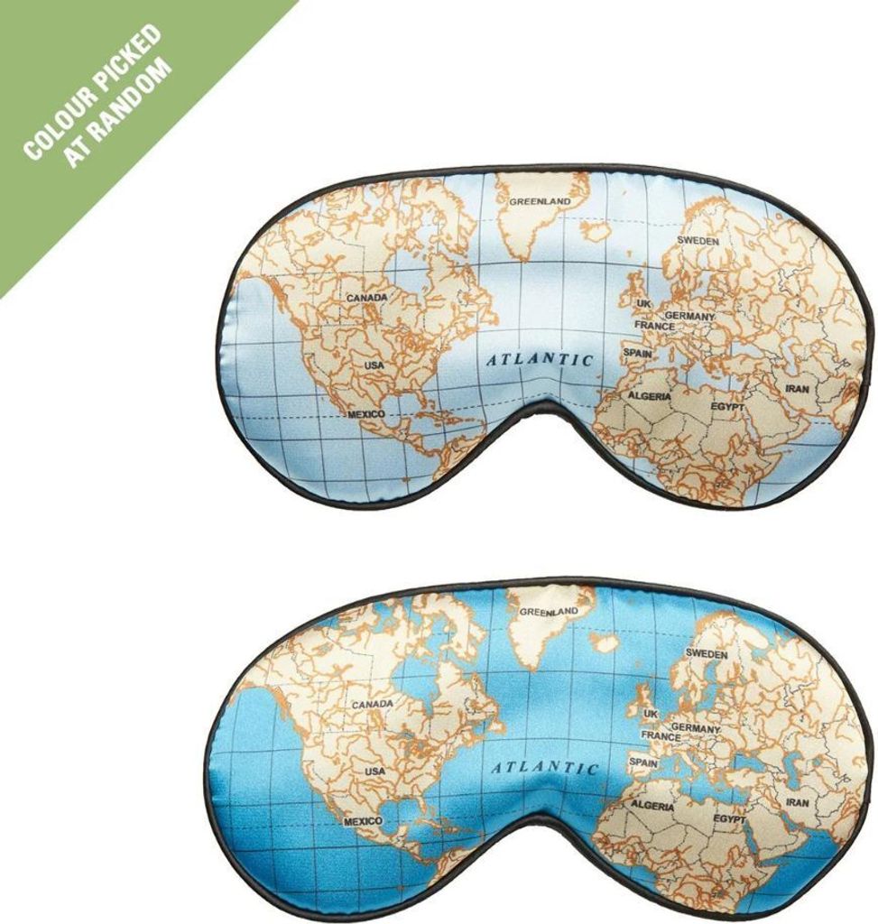 Kikkerland Ultra Miękka Maska do Spania - Mapa Świata Zdjęcie produktu 