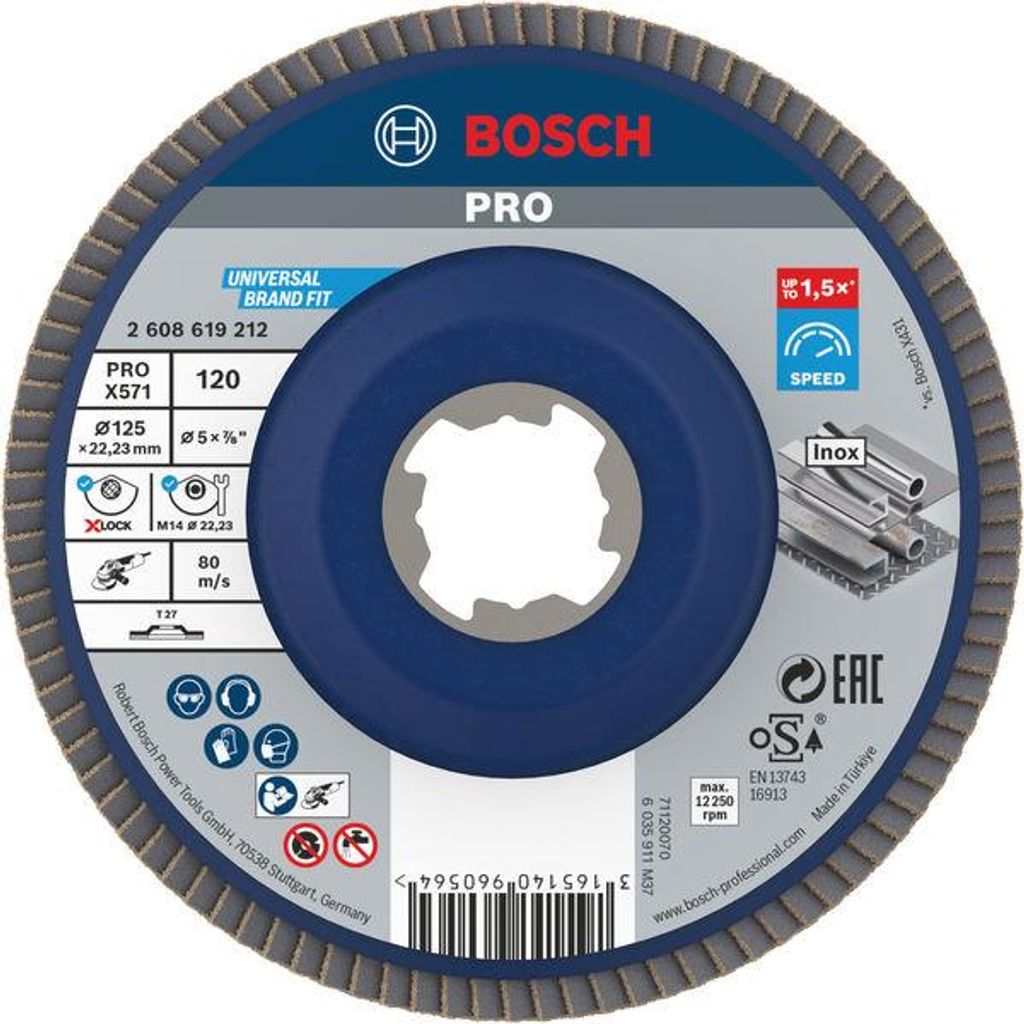 PRO X571 Fächerschleifscheibe X-Lock, gerade, 125 mm, K120