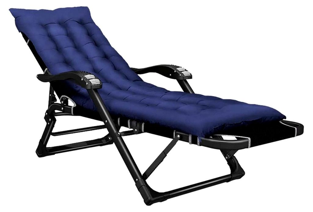 Liege, klappbarer Freizeitstuhl für den Außenbereich, Zero-Gravity-Loungesessel mit Kissen