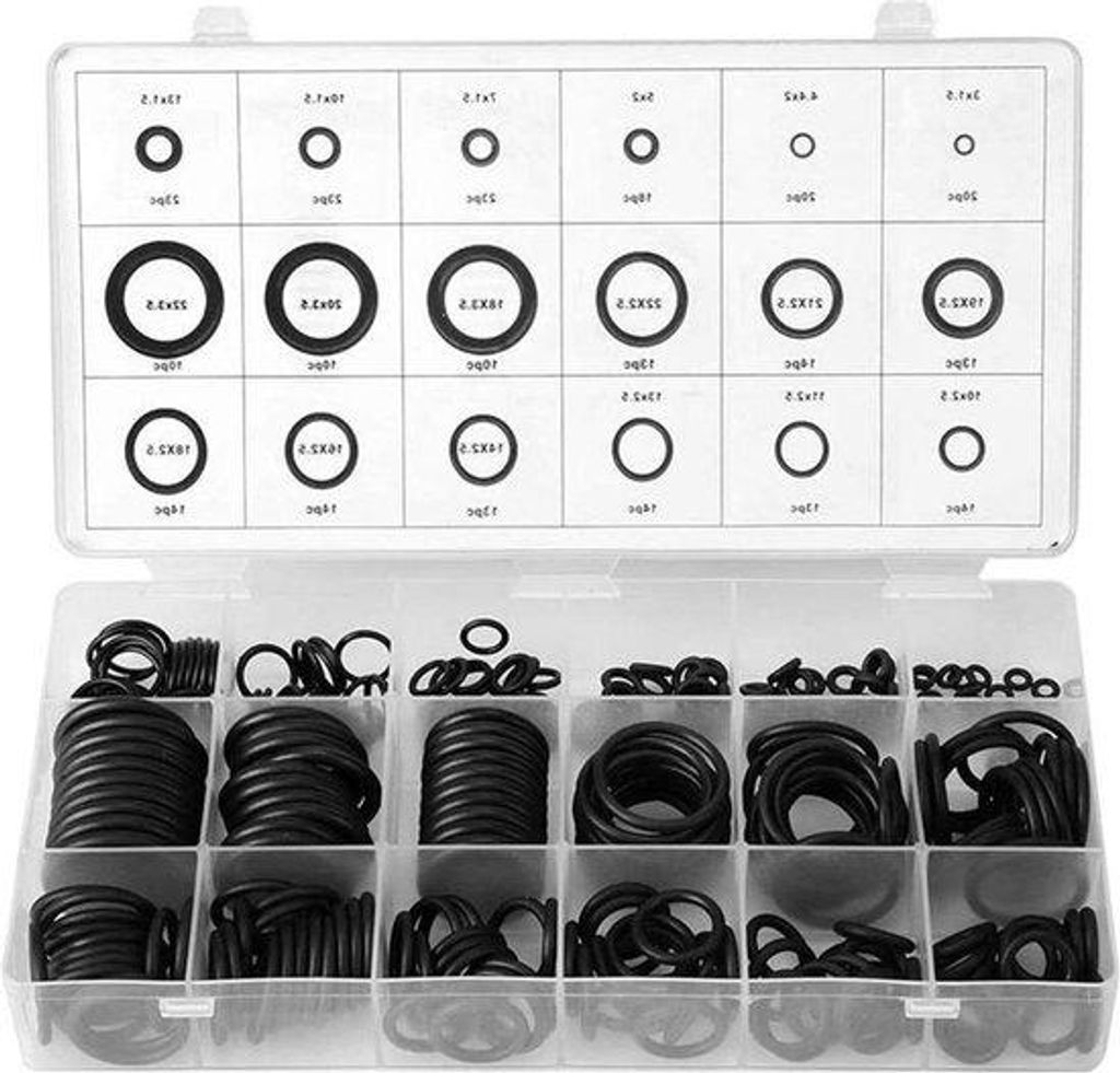 Gummi-Dichtungsring-Kit 18 Größen schwarz